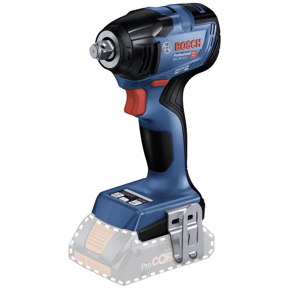 Bosch Professional 18V System GDS 18V-210 C - Llave de impacto a batería (Brushless, 210 Nm, par de desapriete 370 Nm, conectable, sin batería, en caja)