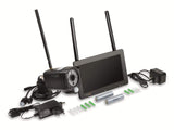 Technaxx Conjunto de cámara de vigilancia de Seguridad inalámbrica TX-128 - FullHD, Pantalla táctil de 7'', Monitor PIR, visión Nocturna, función de Alarma, notificaciones automáticas (Negro)