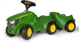 Rolly Toys Minitrac John Deere 6150R con remolque rollyMinitrac (remolque basculante, compartimento de almacenamiento bajo el capó, volante con bocina, para niños a partir de 1,5 años)