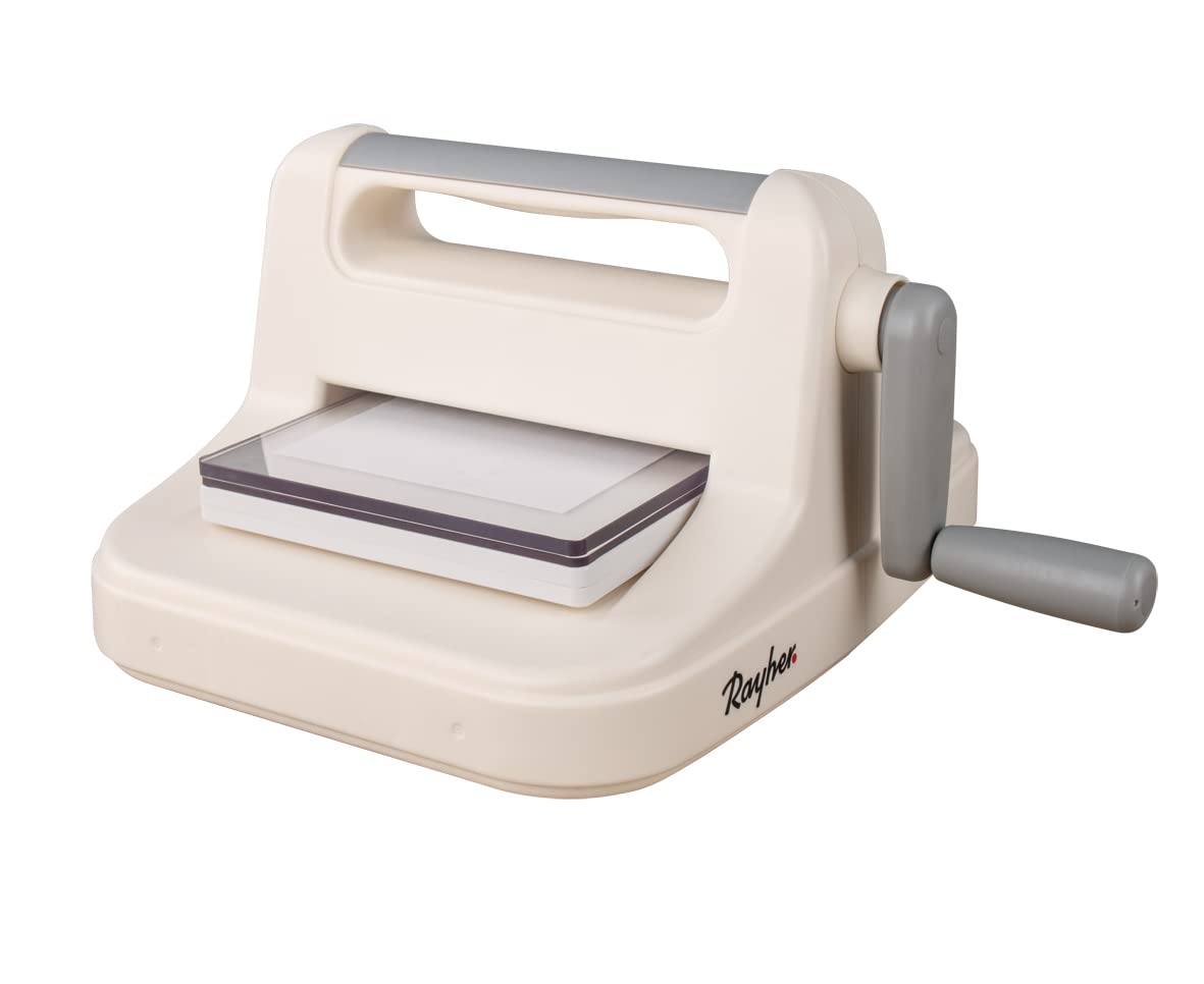 Rayher Máquina troqueladora papel y embossing, A5, incluye placas, para manualidades, 50272000