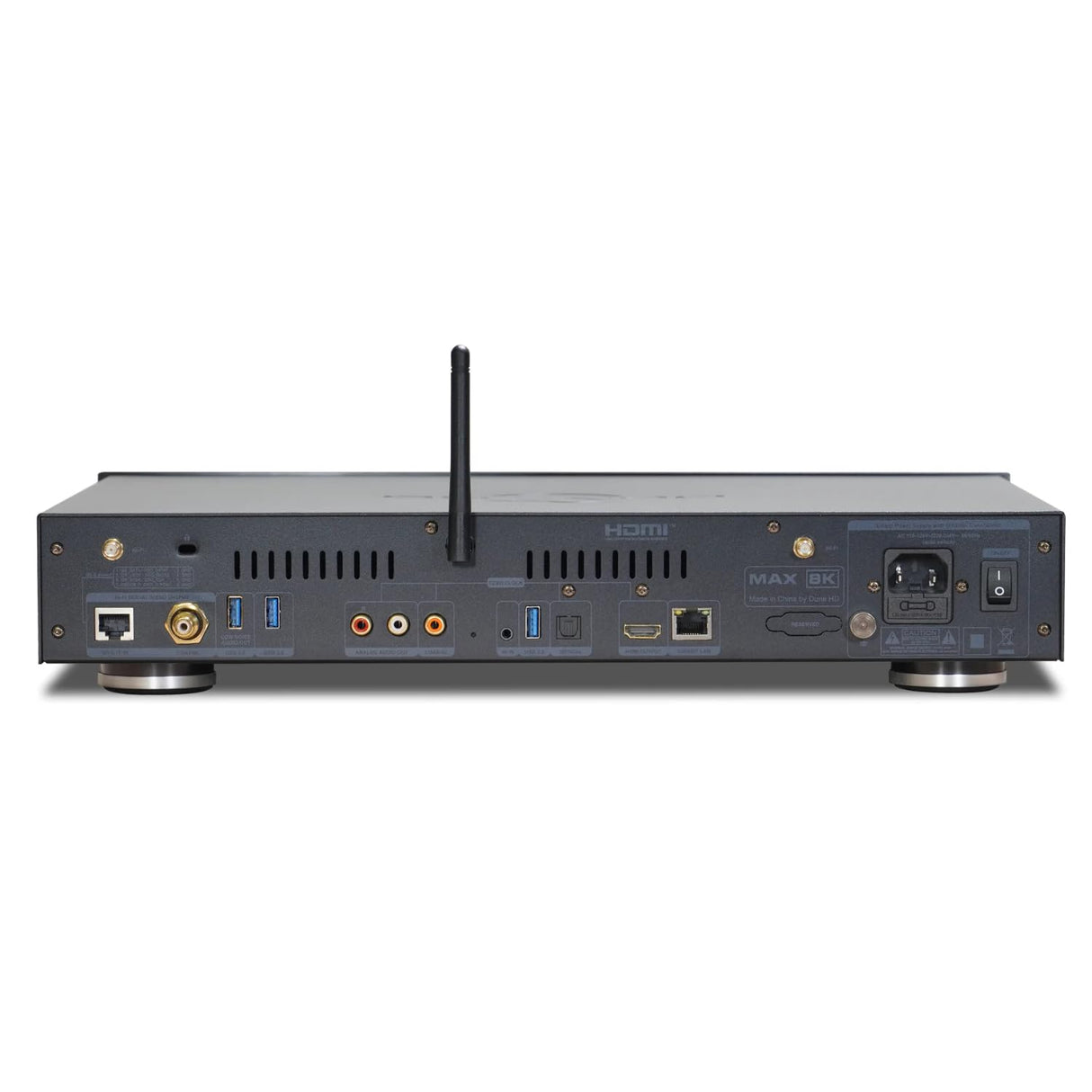Dune HD MAX 8K, Full-Sized Reproductor Multimedia, Android TV Box, D Vision, Atmo, HDD Rack, Linear PSU, TCXO, Hi-Fi I2S-E Output, Hi-Fi S/PDIF Output, 8Gb/64Gb