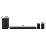 LG S70TR - Barra de Sonido Inteligente, 500W Potencia y 5.1.1 Canales, Altavoces Dobles Traseros Inalámbricos, Sonido Envolvente Dolby Atmos y DTS:X, Hi-Res 24bits/96kHz