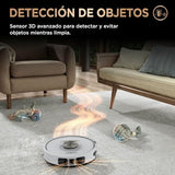 Shark PowerDetect Robot Aspirador y mopa 2 en 1, Base NeverTouch Pro con Limpieza, Carga y Vaciado automáticos, 60 días, navegación 3D y LiDAR, NeverStuck, WiFi/App, Blanco, AV2800ZEEUWH