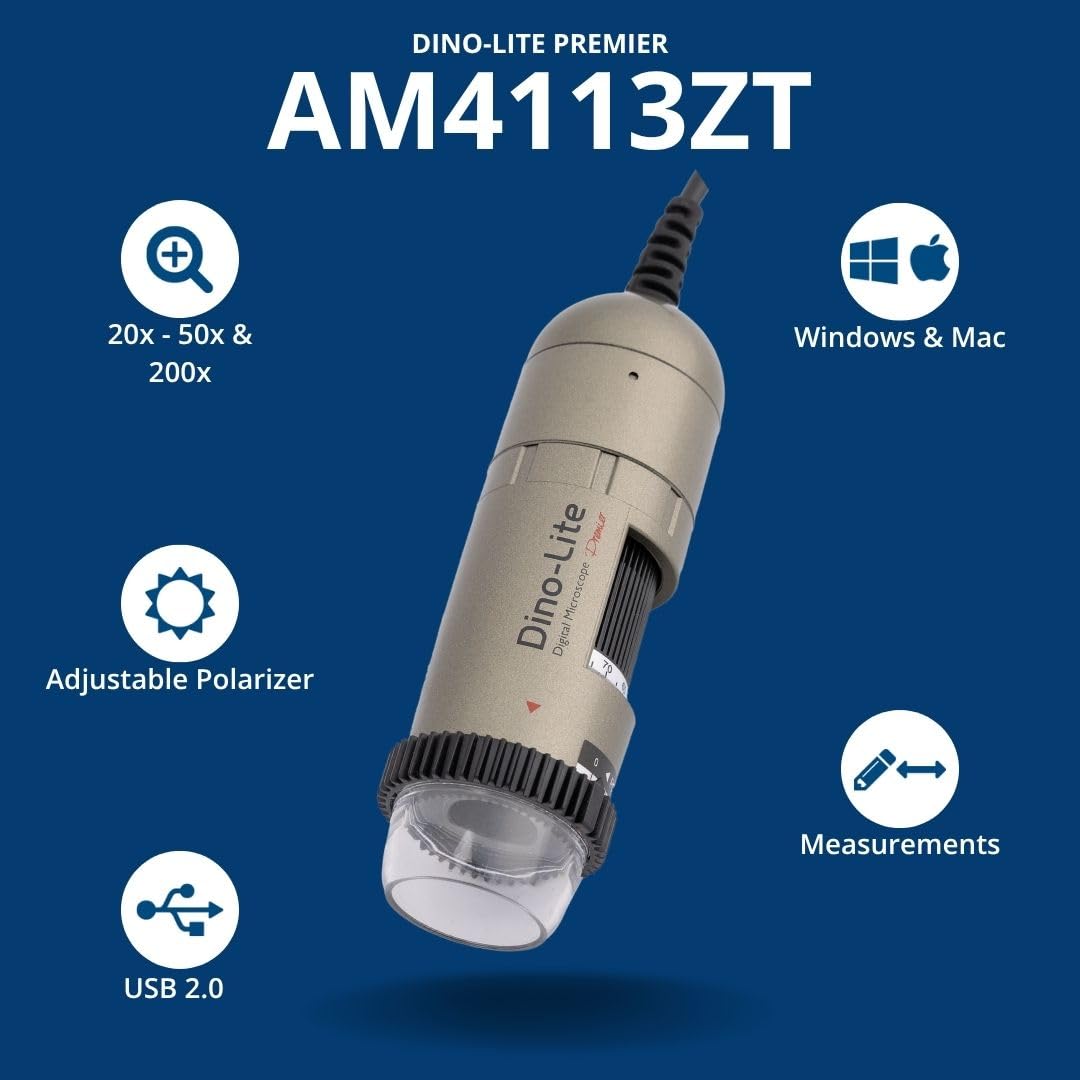 Dino-Lite AM4113ZT Microscopio USB digital con polarizador integrado