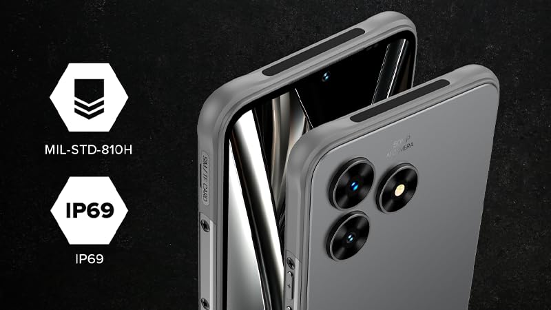Hammer Blade Va 5G Smartphone ultrarresistente, IP69, 6000mAh, 6,56 Pulgadas, 8GB RAM incorporada, 128/1T GB, Android 14, cámara de 50mpx, Pantalla Gorilla Glass, NFC, Volte