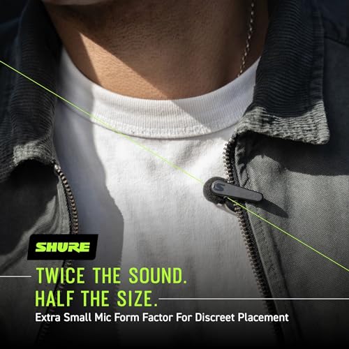 Shure MoveMic Two Kit- Pro Direct to Phone Micrófono inalámbrico Lavalier para iPhone y Android, Bluetooth Mini Mic, Carga de 24 horas, Configuración rápida, IPX4, Portable Clip Lavs (MV-TWO-KIT-Z6)
