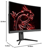 MSI Optix MAG272CQR Curved Gaming Monitor - 27 Inch, 16:9 WQHD (2560 x 1440), 2K, VA, 165Hz, 1ms, 1500R, FreeSync, HDR, RGB Mystic Light, DisplayPort, HDMI, Type-C, Anti-Flicker, Less Blue light