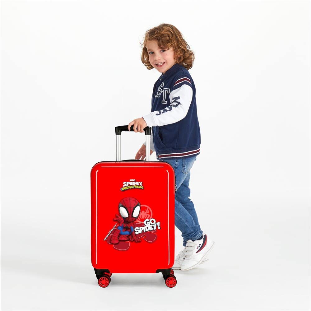 Marvel Go Spidey Maleta de cabina Rojo 38x55x20 cms Rígida ABS Cierre de combinación lateral 34L 2 kgs 4 Ruedas dobles Equipaje de Mano