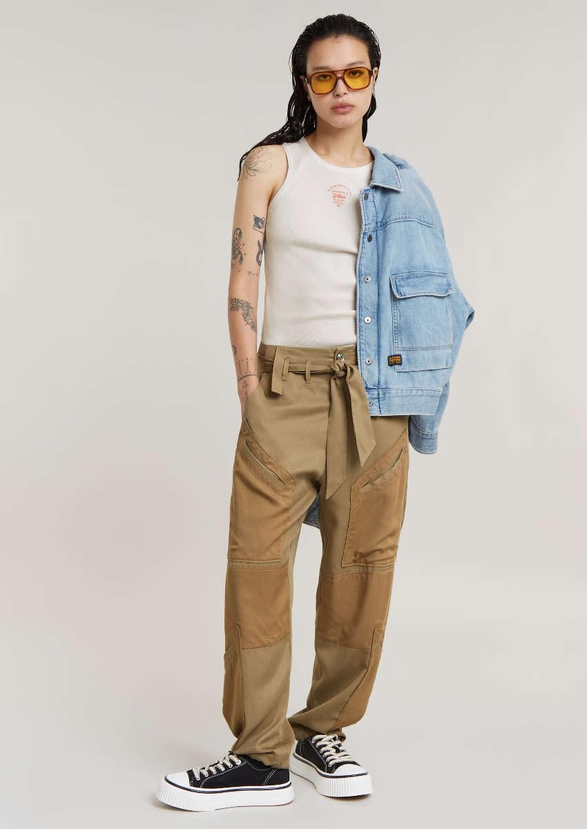 G-STAR Para Mujer Pantalones Tone On Tone Cargo, Marrón (Coriander D24608-D521-G290), 28