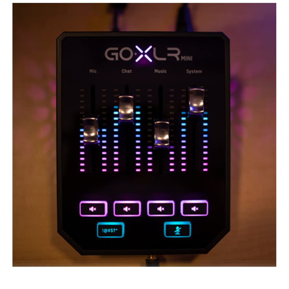 TC Helicon Mezclador de transmisión en línea GoXLR MINI con interfaz USB/audio y preamplificador Midas, solo compatible con PC