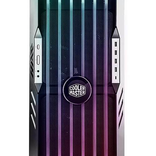 Cooler Master HAF 700 EVO Caja PC - Full Tower, Admite E-ATX, 5 Fans Preinstalados, Soportes de Radiador Giratorios, High-Airflow Cooling, Display LCD Real-Time, Aspas ARGB Edge-Lit