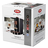K-FEE TWINS II Máquina de Cápsulas para Café, Té y Cacao | Cafetera para tazas grandes | Calentamiento rápido | Depósito de agua de 2,3 L | 19 Bar | Negro Cobre