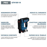 Grapadora para madera a batería GTH 18V-14 con Bosch Professional 18V System (incl. gancho para cinturón)