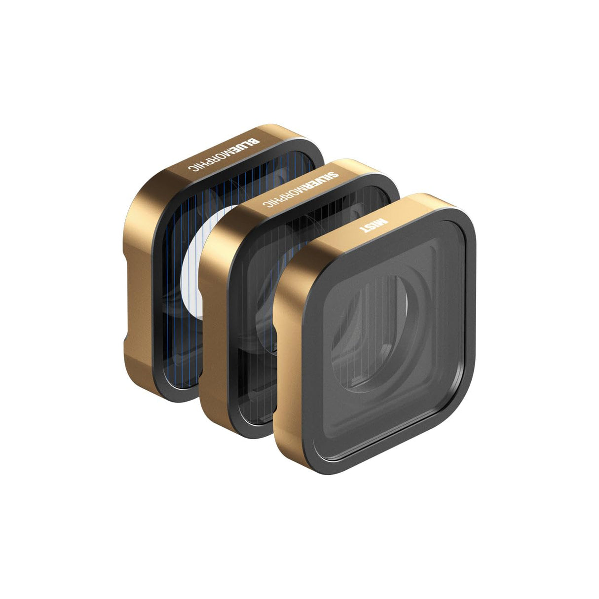 PolarPro - GoPro Hero 9, 10 & 11-3-Pack - Mist(1/4) - BlueMorphic - SilverMorphic - CinemaSeries Glass - difusor de Niebla y Raya Creativa