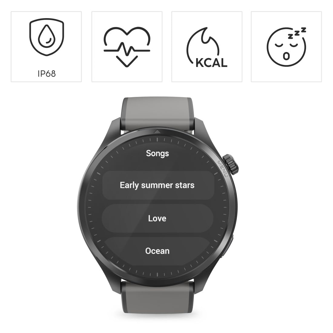 Hama | Reloj Inteligente 1.43" (Smartwatch Resistente al Agua IP68, GPS, Memoria música, análisis sueño, frecuencia Cardiaca, Monitor de hasta 110 Actividades) Negro