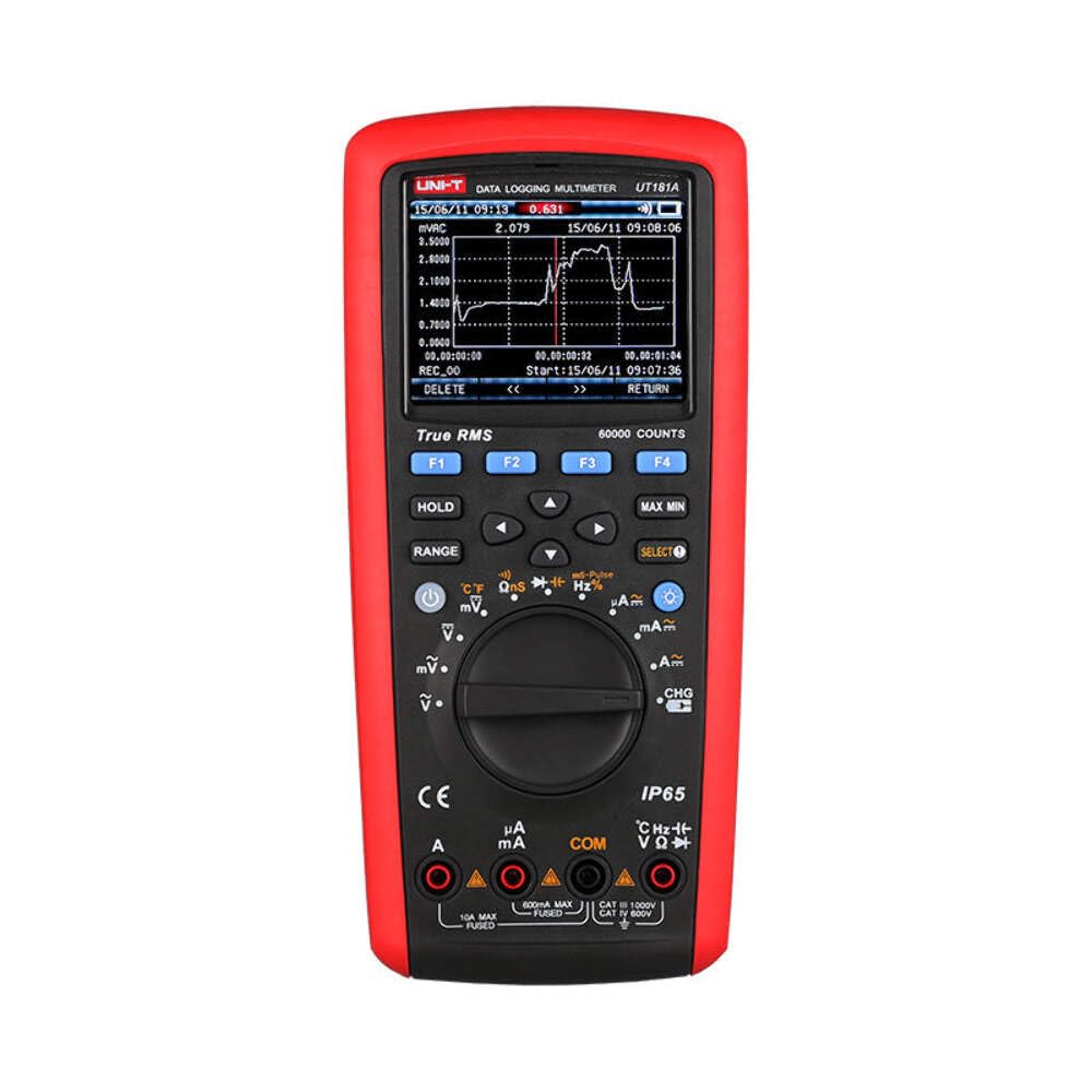 UNI-T UT181A True RMS Multímetro de Registro de Datos, 1000 V AC/DC, 10A, 10Hz-60MHz, -40°C-1000°C/-40°F-1832°F