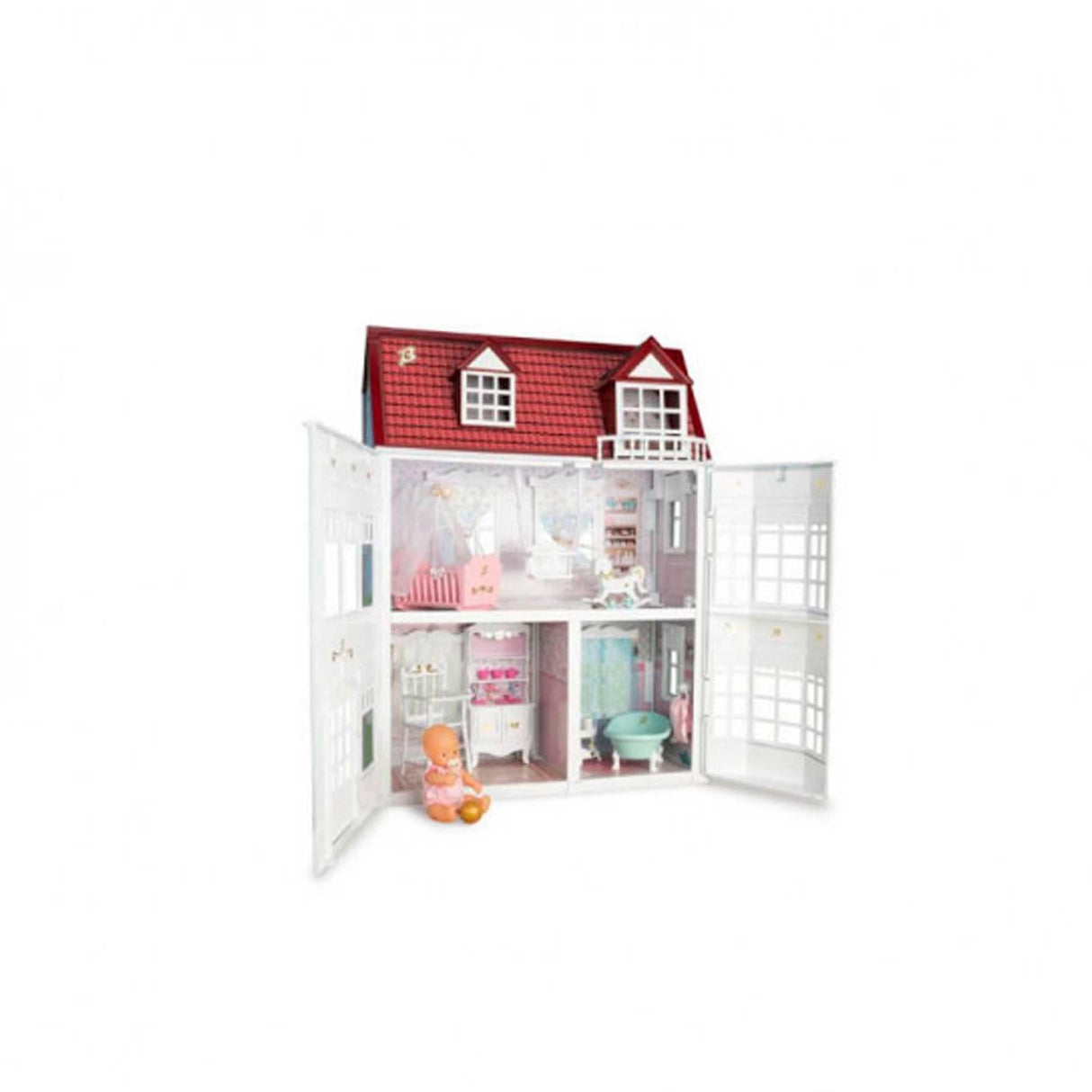 los Barriguitas - Set casita de muñecas para bebés clásicos con Muchas Habitaciones, Muebles y Accesorios de Juego - Para niños a Partir de 3 años, Famosa (700017220)