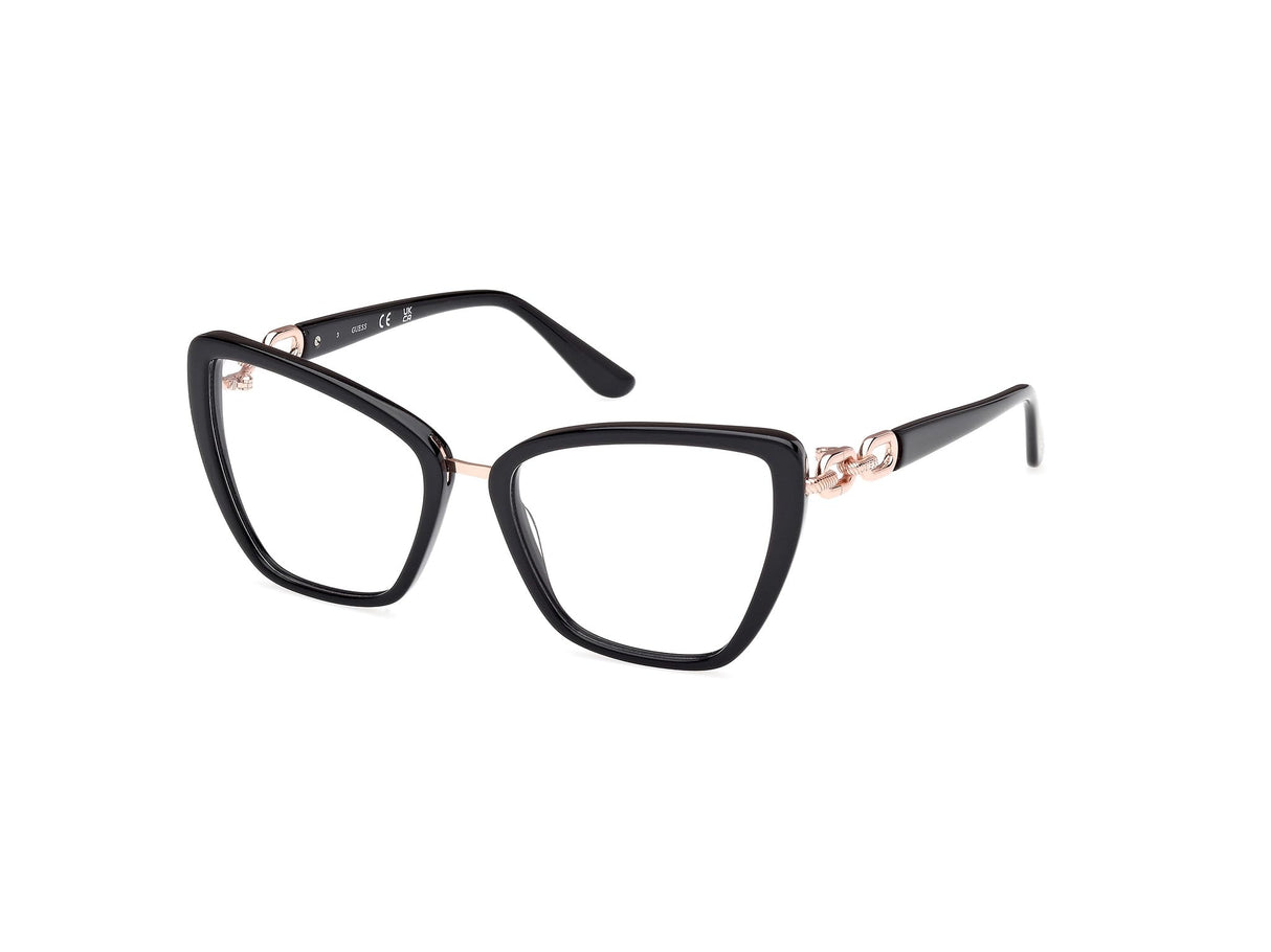 GUESS Gu50180 Marcos para Gafas recetadas, 001 Shiny Black, 55/18/140 para Mujer