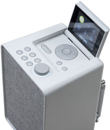 Pure Evoke Spot Equipo de música doméstico Compacto (Radio Dab Dab+ FM, Radio por Internet, podcasts, Spotify Connect, Bluetooth y 20 vatios de Potencia de Audio), Blanco algodón