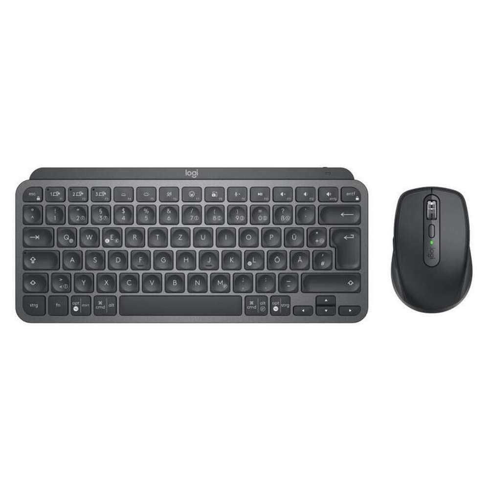Logitech MX Keys Mini Combo para Negocios, Teclado y Mouse inalámbricos compactos, tecnología Logi Bolt, Bluetooth, Certificado para Windows/Mac/Cromo/Linux, Grafito