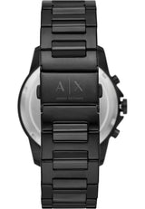 Armani Exchange Reloj Negro para Hombre, Movimiento cronógrafo Cuarzo y Caja 44mm con Correa Acero Inoxidable, Grafito y Negro Azabache