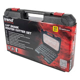 Trend Juego de 50 brocas de enrutador, vástago de 1/4 pulgadas, punta de carburo de tungsteno, caja de aluminio incluida, juego/SS50X1/4TC