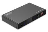 DIGITUS DS-55339 Divisor HDMI 1x2 – Entrada: 1 Puerto/Salida: 2 Puertos – UHD 8K/60 Hz HDTV: 7680 × 4320p – HDCP 2.3 & HDMI 2.1 – HDR, Deep Color, Interruptor EDID – Toslink, Estéreo (3,5 mm)