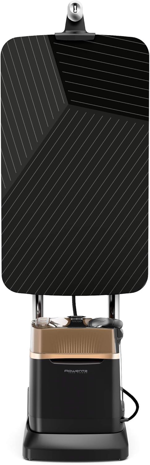 Rowenta IXEO Power QR2020 Cepillo de vapor 2170W, 5.8 bares presión vapor, depósito 1.1 L, elimina arrugas, olores y desinfecta, accesorio prendas delicadas y gruesas, tabla vertical, Negro