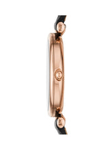 Fossil Carlie Reloj para mujer, movimiento de cuarzo con correa de acero o piel, Negro, 28MM