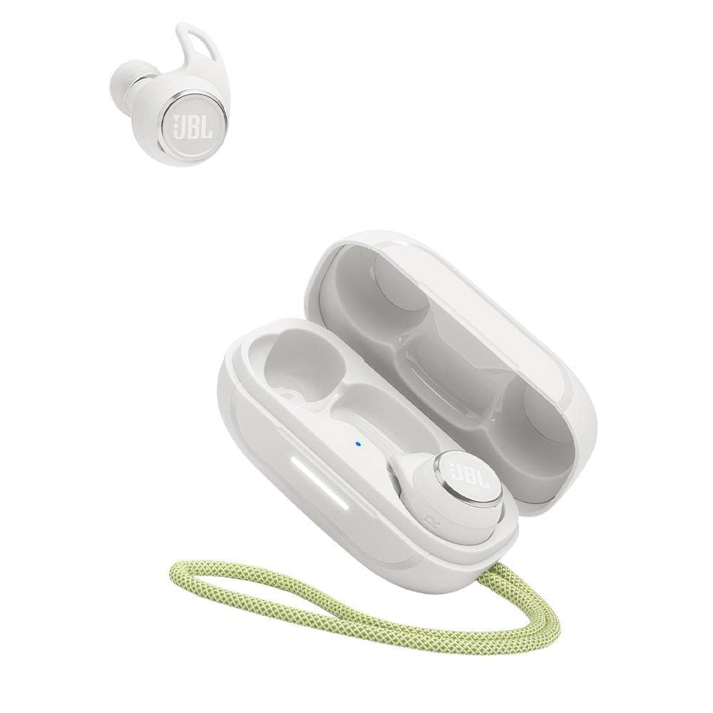 JBL Reflect Aero Auriculares con tecnología True Adaptive Noise Cancelling, resistentes al agua, batería de 8 horas, en blanco