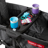 Radio Flyer Voya Stroller Wagon, Cochecito Doble, 2 Asientos Altos Cara a Cara, toldo Ajustable con protección UV, Bandeja para Aperitivos, Gris