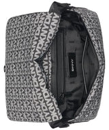 DKNY Hombros con solapa para mujer, 100% poliéster con ribete de poliuretano, logotipo negro y negro, Logotipo negro y negro