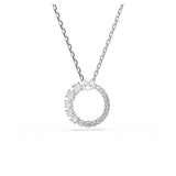 Swarovski Colgante Matrix, Perla de cristal, Talla redonda, Blanco, Baño de rodio
