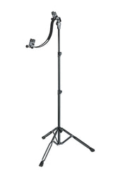 K&M 14760 Soporte para guitarra eléctrica, negro - Grosor de la caja fácilmente ajustable de 3,9 a 6 cm - Revestimiento de fieltro
