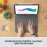 Logitech Combo Touch Funda con Teclado para iPad Pro 12,9 Pulgadas (5a Gen. - 2021) - Teclado Retroiluminado Extraíble con Soporte, Trackpad, Smart Connector - Disposición QWERTY Español - Gris