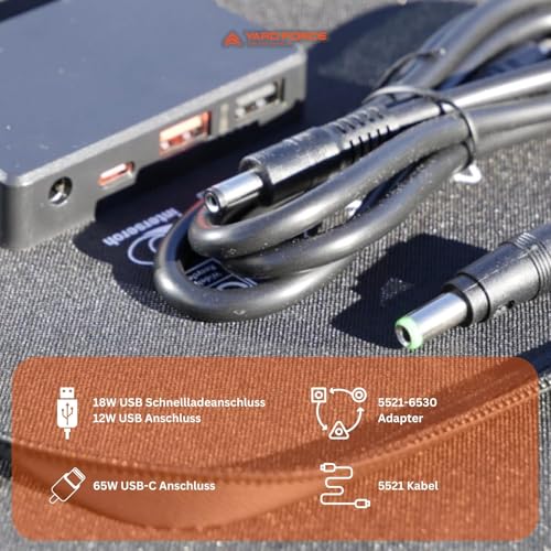 YARD FORCE Panel Solar portátil de 100 W LX SPP10 para generador Solar en casa, IP65 Resistente al Agua, Cargador Solar Plegable, Compatible con Yard Force Power Station para Camping al Aire Libre
