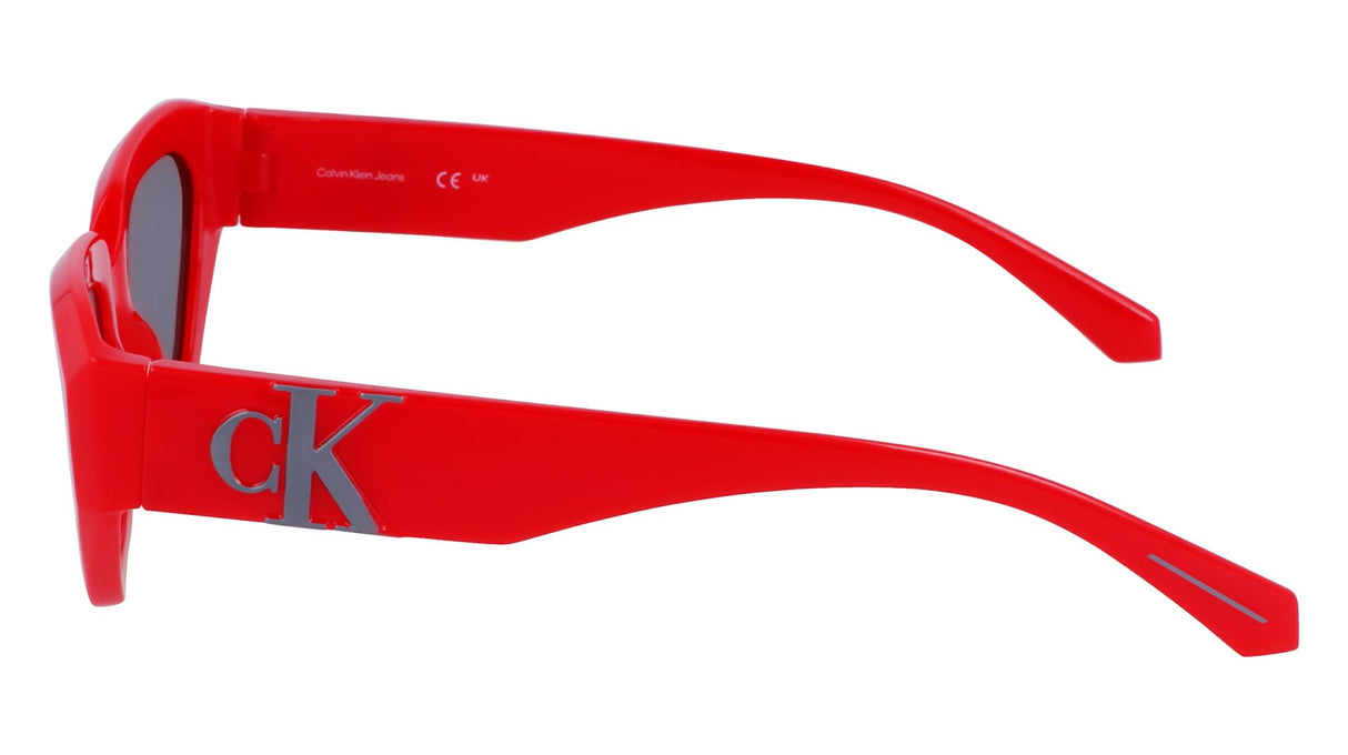 Calvin Klein Jeans Unisex Adult Sunglasses CKJ23652S - Strawberry Red with Solid Grey Lens