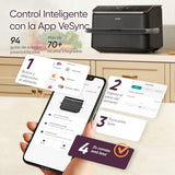 Cosori Freidora de Aire Grande-True Acero Inox-4 Resistencias Dual Blaze TwinFry 10 L-Flexible Doble Cesta Air Fryer 2800 W- Smart WIFI Control– 66 % Eficiencia Energética-6 en 1-Máx 10 Personas