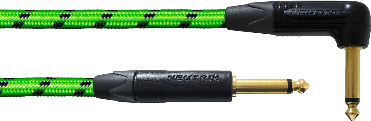 CORDIAL CABLES Cable de guitarra 6m verde acodado reactivo UV