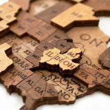 EWA Eco-Wood-Art - Mapa del Mundo L Mundo Chocó - Rompecabezas 3D de Madera para Interior y diseño - Recuerdo, Regalo, Cocina, Decoración del hogar, Interior - 127 Piezas