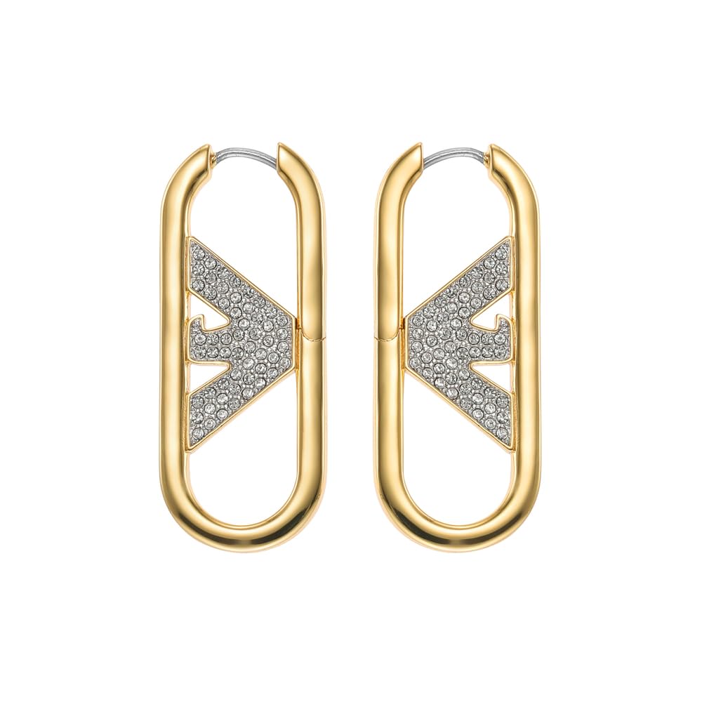 Emporio Armani Pendientes de mujer de acero inoxidable o latón, con cierre Huggie o de aro