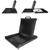 Consola KVM para montaje en rack - KVM de un solo puerto VGA con monitor LCD de 17" para rack de servidor - Cajón KVM universal de 1U con cables y hardware - Soporte USB - 50.000 MTBF (RKCONS1701)
