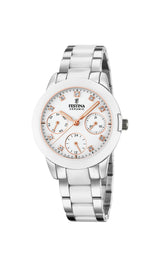 Reloj FESTINA para Mujer F20497/1 Ceramic Caja de Acero Inoxidable 316l Gris Plata Correa de Acero Inoxidable 316l Blanco
