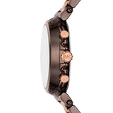 Michael Kors Reloj Maren para Mujer, Movimiento cronógrafo de Cuarzo con Correa de Acero o Piel, Marrón Oscuro, 40 mm