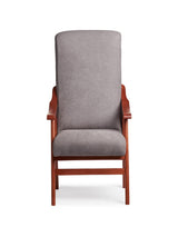 Abuelo a Gusto - Silla Brazos de Madera, Respaldo Recto, Ideal para Personas Mayores, Movilidad Reducida o Dolor Espalda. Usada en residencia y geriátricos. Tamaño: 57x70x114 cm. (Cerezo, Gris)