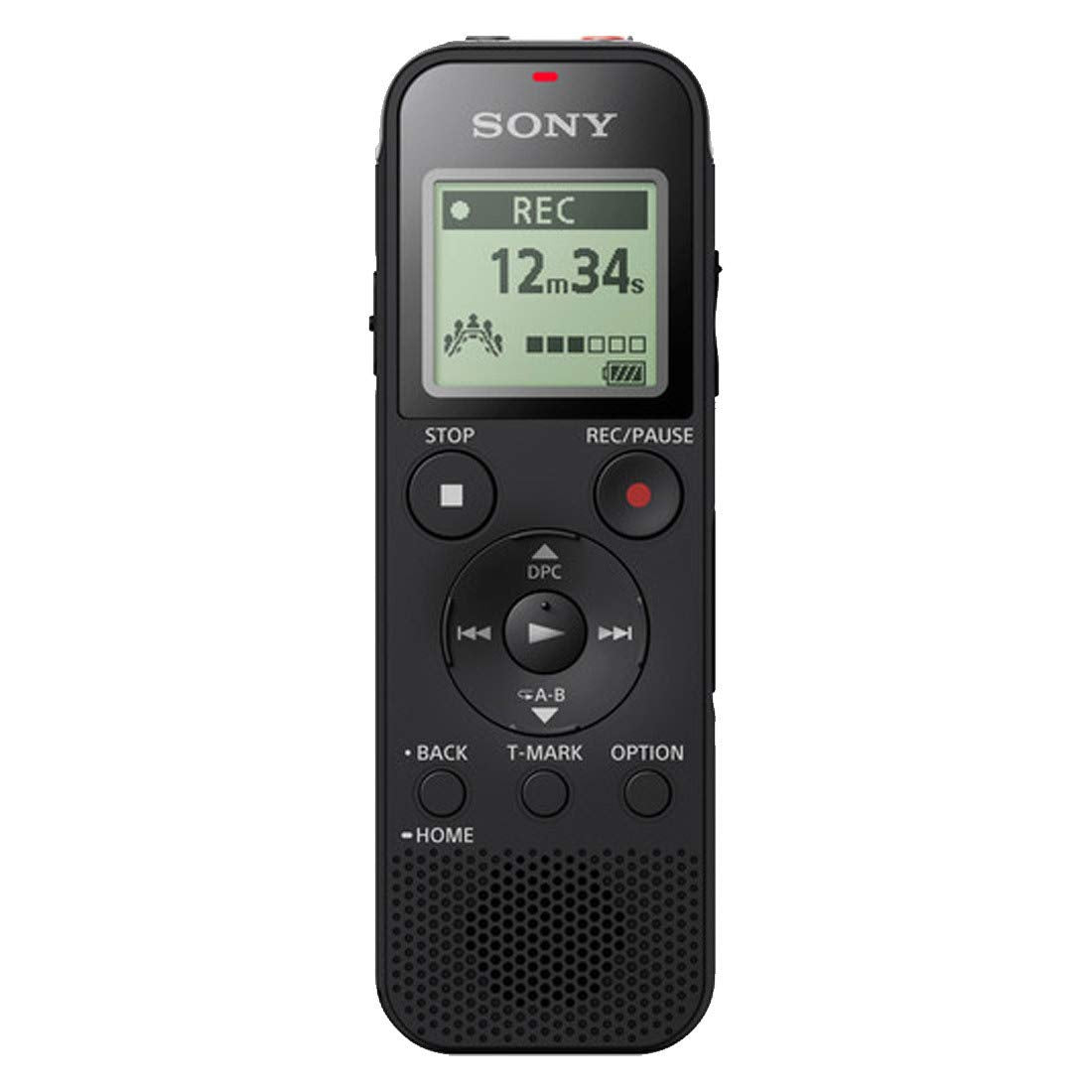 Sony ICD-PX470 - Grabadora de voz digital con 4 GB, USB, ranura micro SD y grabación mp3 y PCM lineal, Negro, Estándar