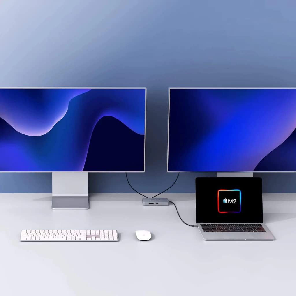 Hyper HDM1H-GL Hub USB-C HyperDrive Dual 4K HDMI 10 en 1 para MacBooks M1/M2 con 10 Puertos Esenciales - Plata
