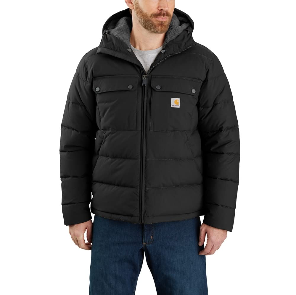 Carhartt Chaqueta de invierno para hombre, corte holgado, con aislamiento de peso medio, Negro, L