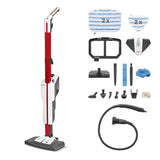 Polti Vaporetto SV650 Style, Escoba a Vapor con Limpiador Portátil Integrado, Potencia Máxima 1500 W, 19 Accesorios, Filtro Antical, Autonomía Ilimitada, Parking Vertical, Rojo y Blanco