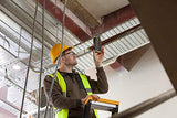 Stanley FatMax - Receptor láser rotativo (para láser rojo, gran área de trabajo: Ø 600 m, radio 300 m, 2 niveles de precisión, ventana de receptor extragrande), color negro y amarillo